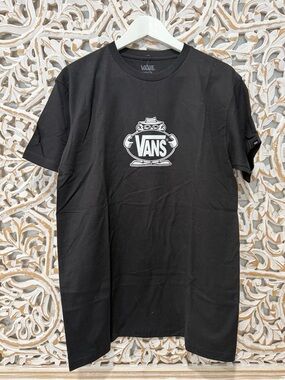 Vans Black Tee with White Logo Emblem